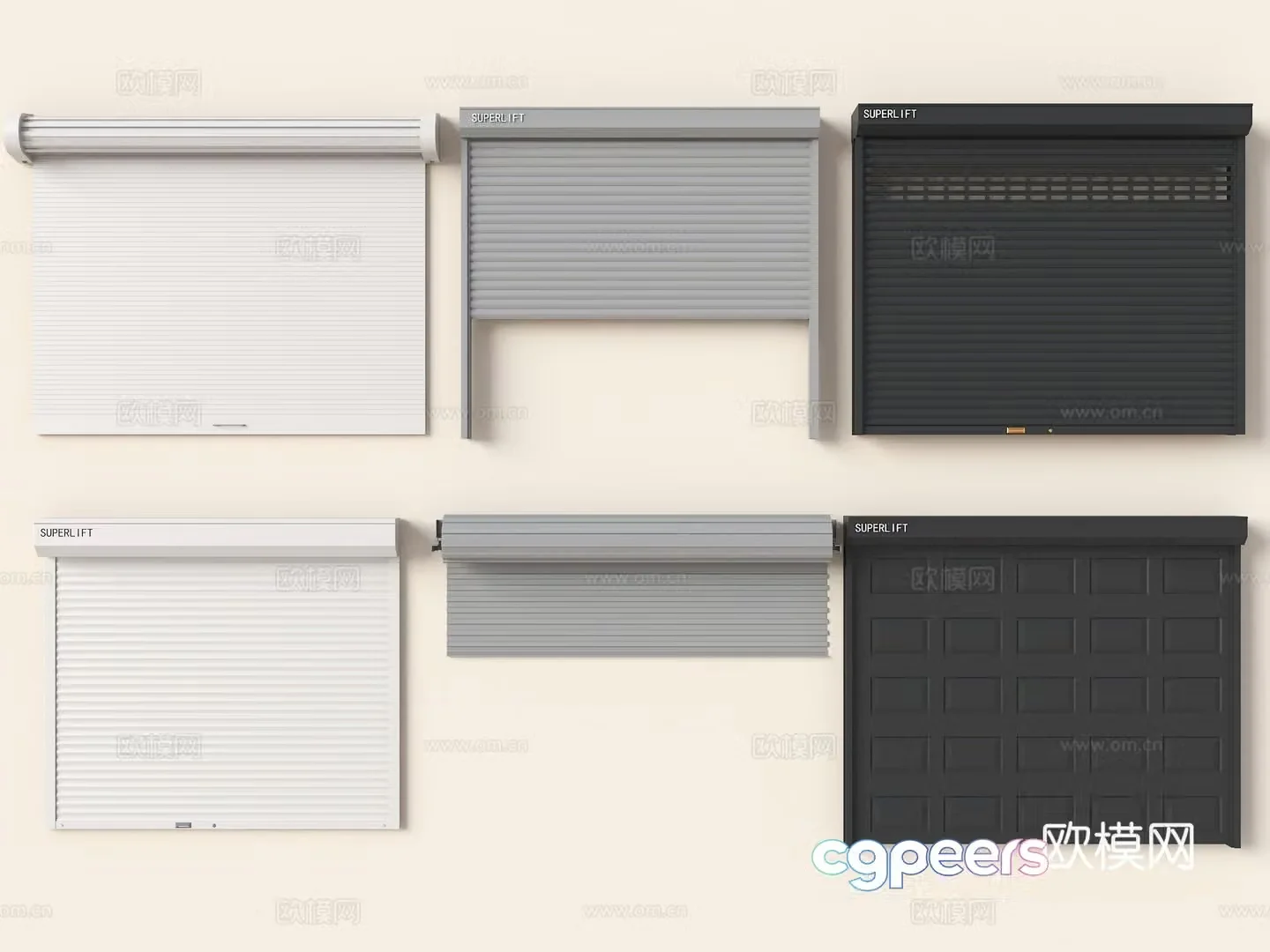 Modern roller shutter door Rolling gate Garage door Factory warehouse door Shop rolling gate Iron door Corrugated 3D model