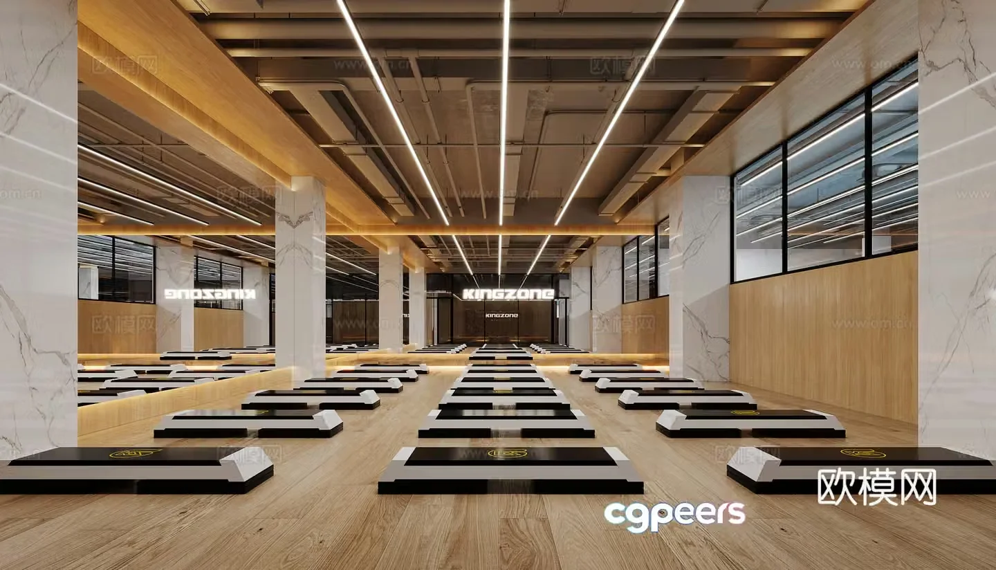 Modern exercise gym 3d model