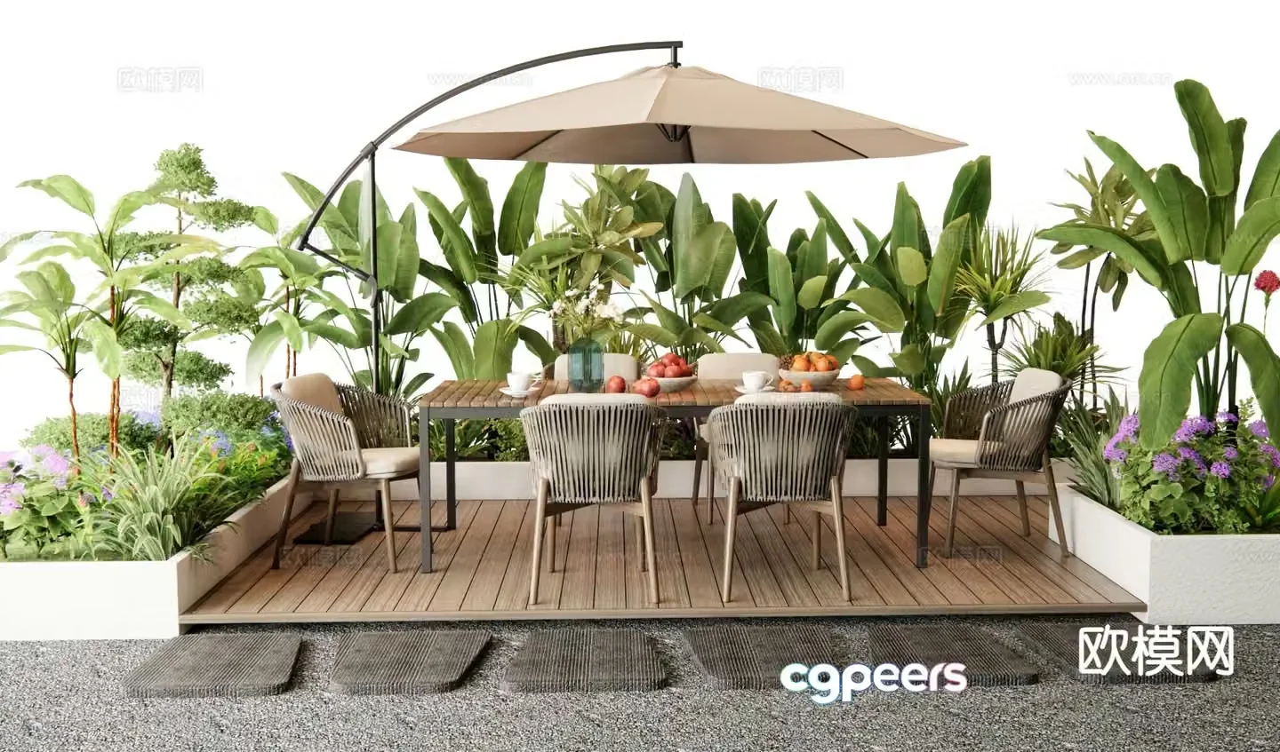 Modern outdoor tables and chairs patio tables and chairs 3d model