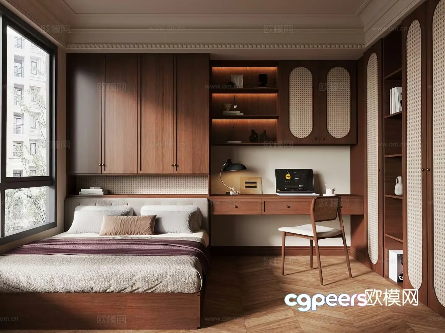 Medieval style tatami bedroom 3d model