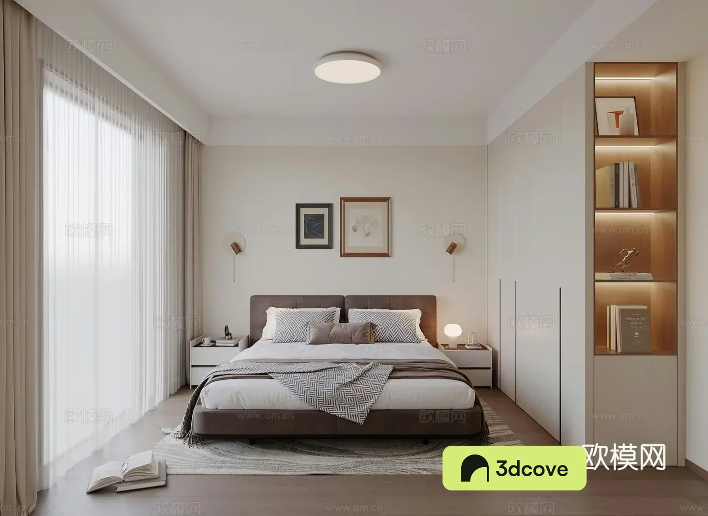 Middle-aged bedroom 3d model