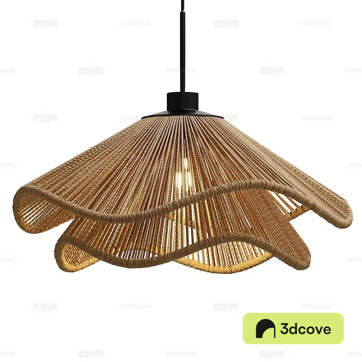 New Chinese style wasabi decorative chandelier 3D model