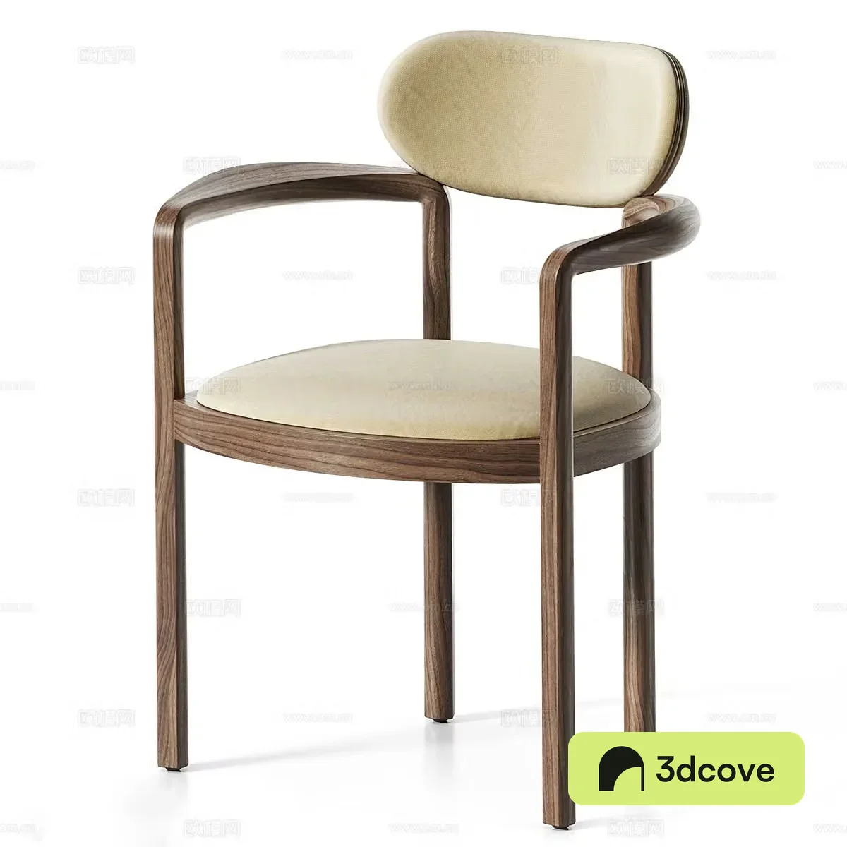 Medium-old single chair Simple single chair Medium-old dining chair Solid wood single chair Book chair Leisure chair Armchair 3d model