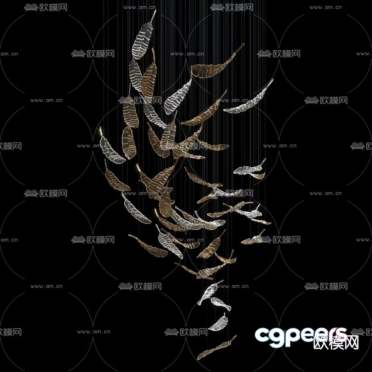 Modern chandelier 3d model