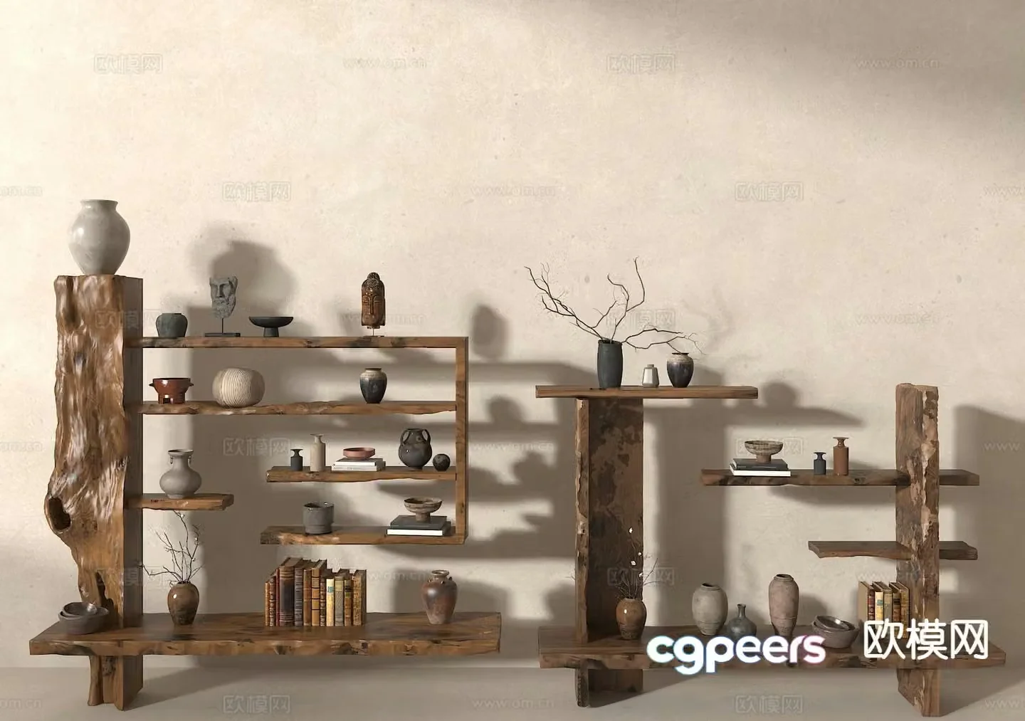 Medieval style storage rack display rack 3d model