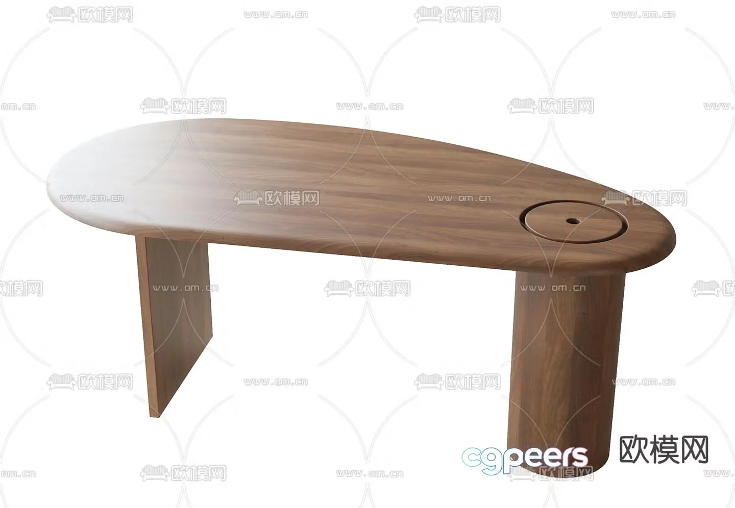 Log desk 3d model