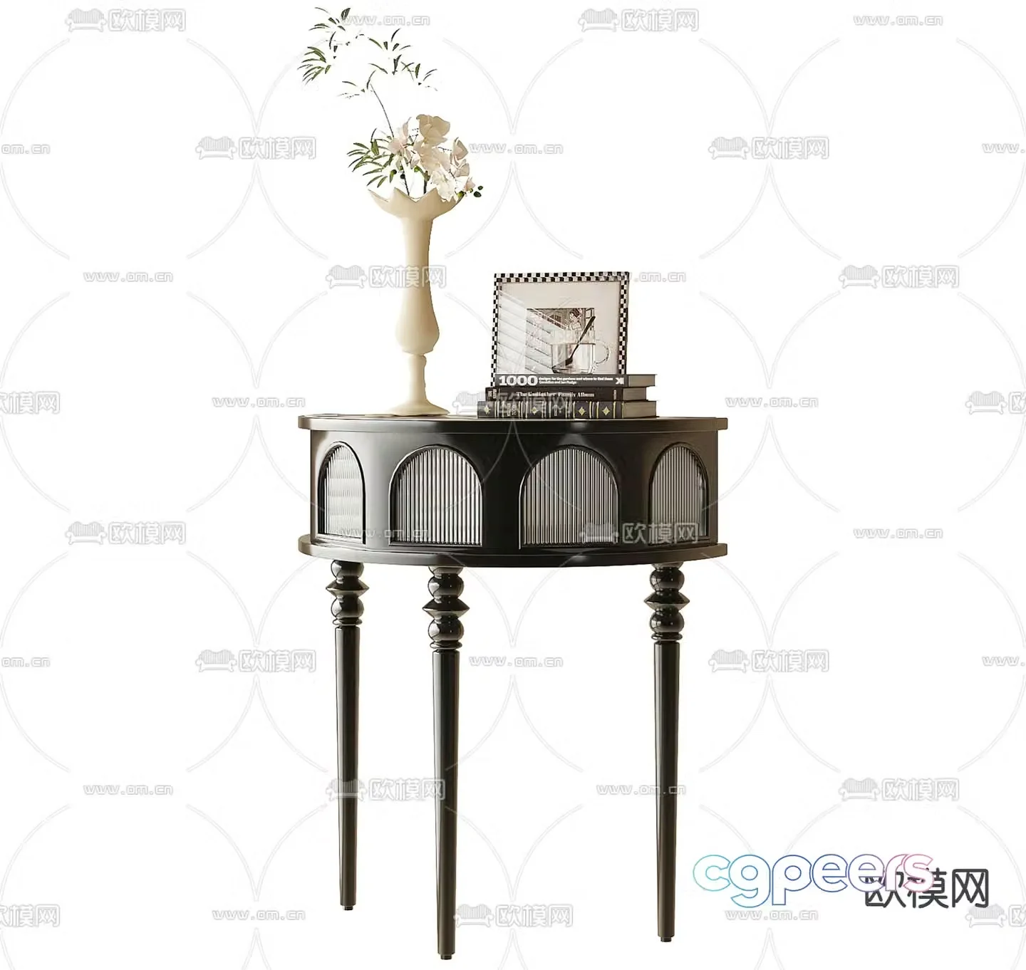 French corner table side table corner cabinet 3d model