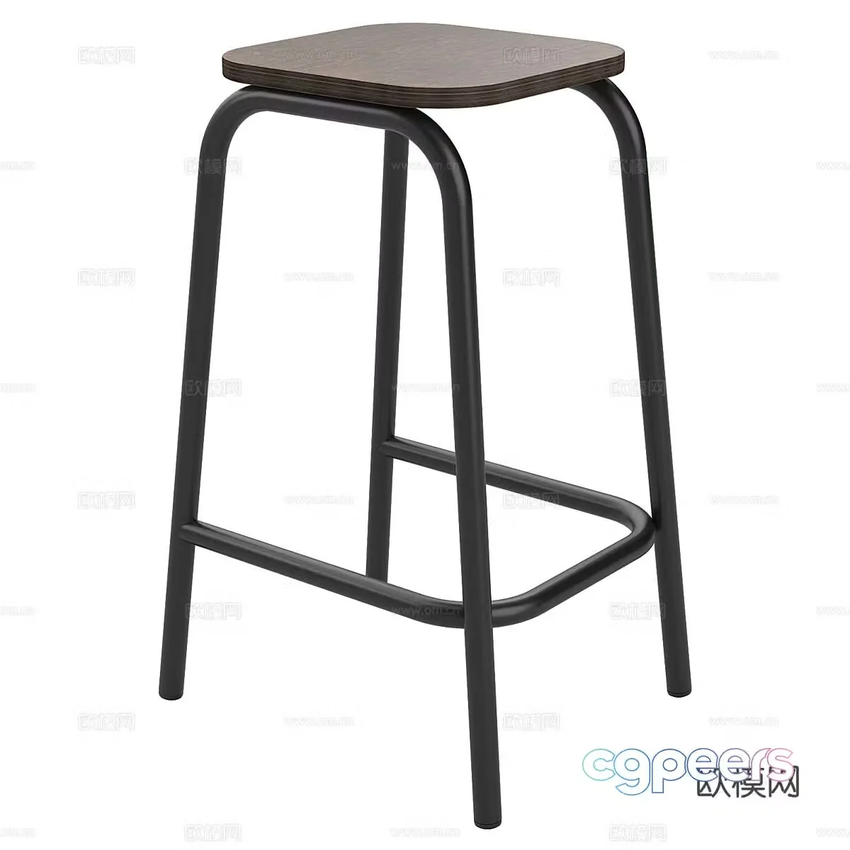 Nordic simple bar stool stool bar stool 3d model