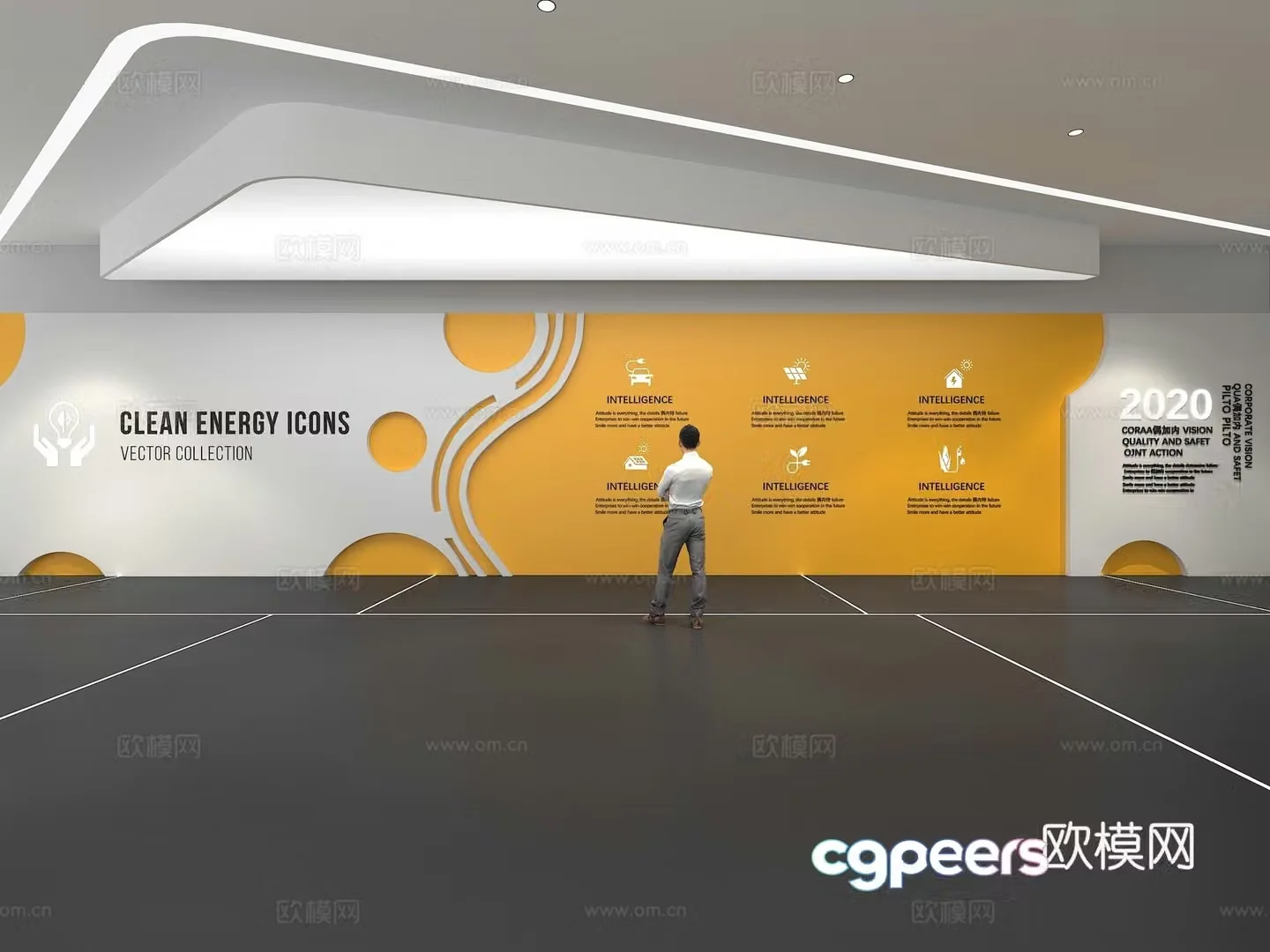 Cultural wall Corporate culture wall Education Theme wall Exhibition hall Campus culture Corridor 3D model