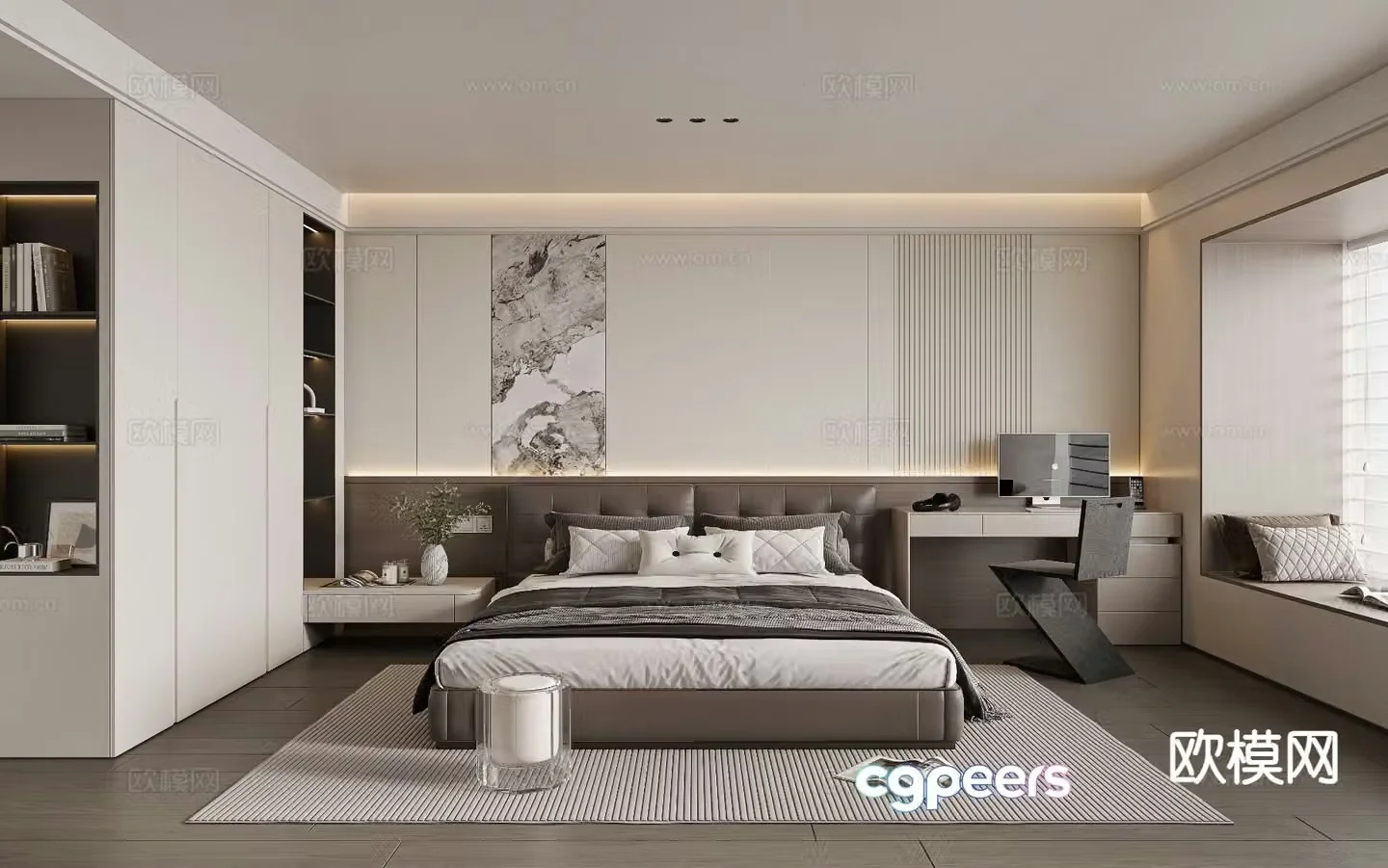 Modern bedroom master bedroom 3d model