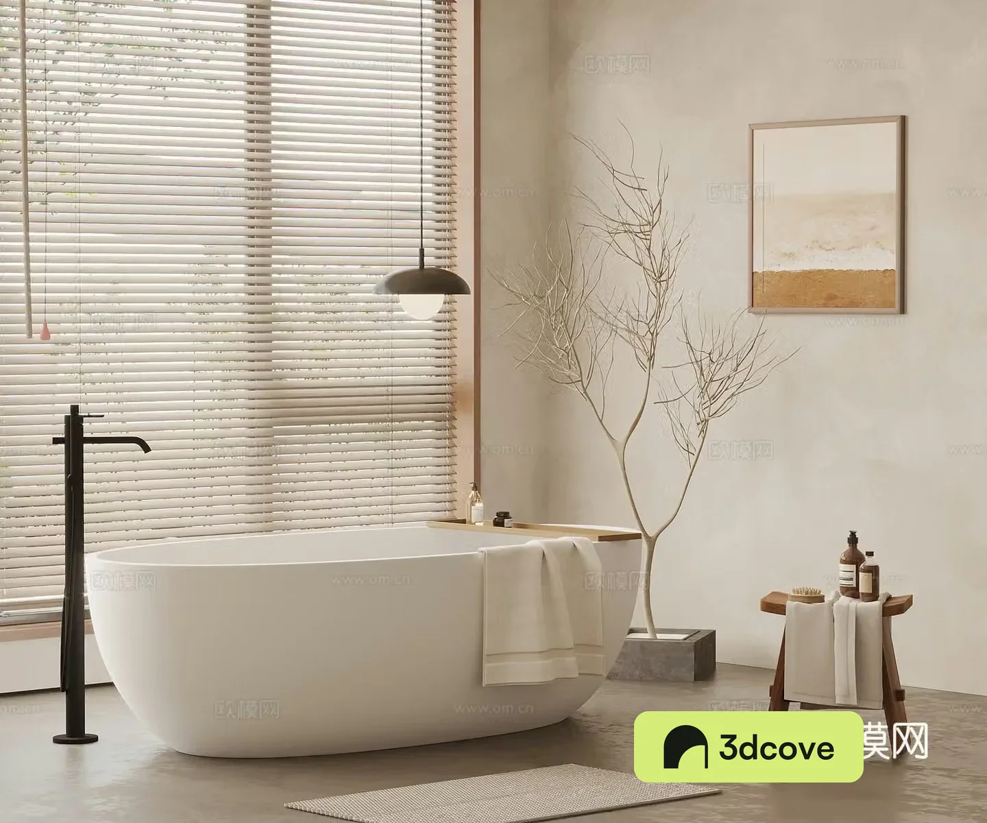 Wasabi Bathroom Freestanding Bathtub 3D Model