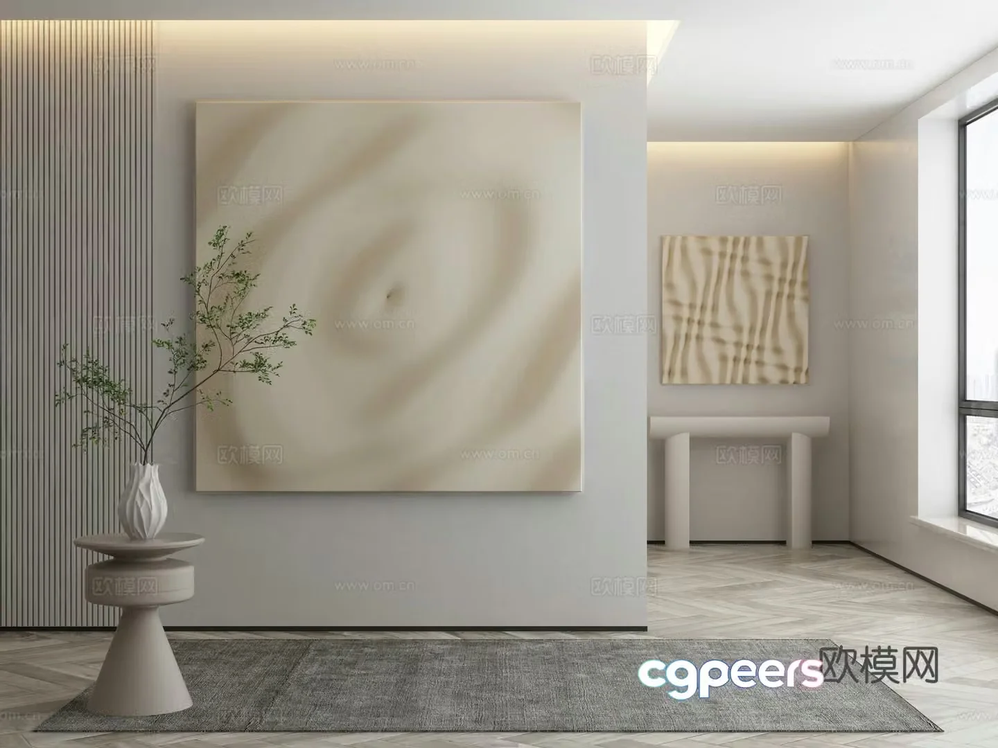 Modern texture painting decorative painting 3d model