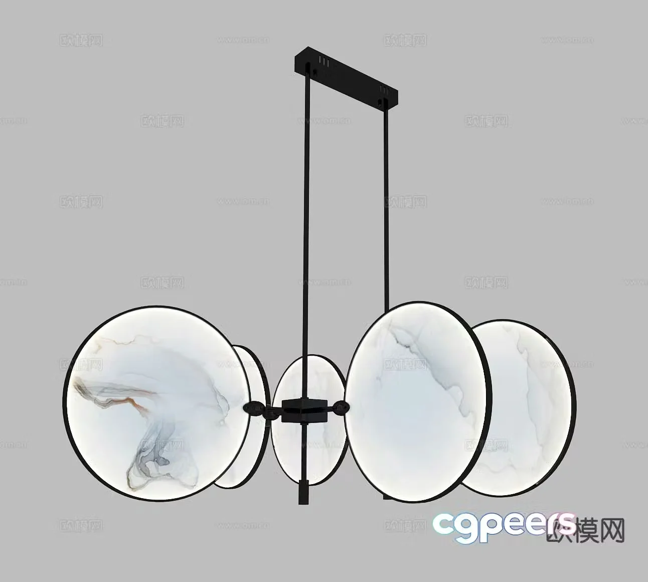 New Chinese style fan chandelier 3d model