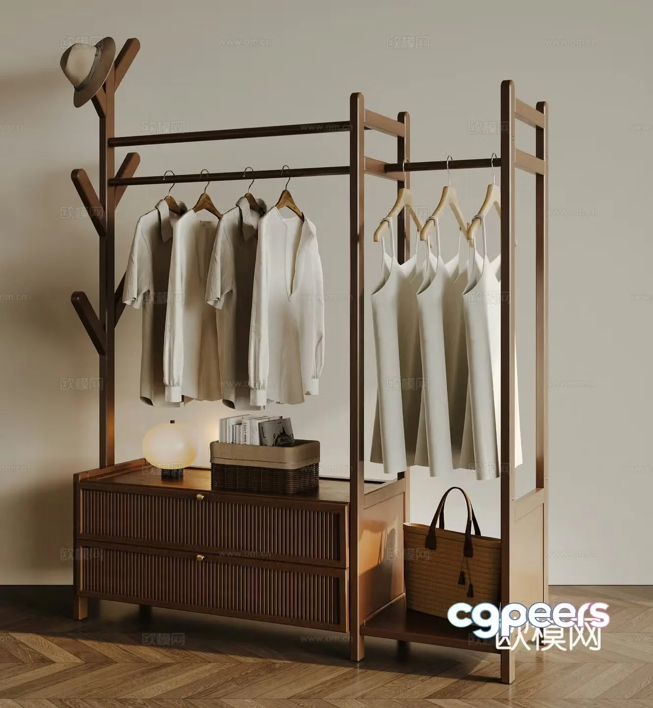 Middle-aged windbreaker hanger 3d model