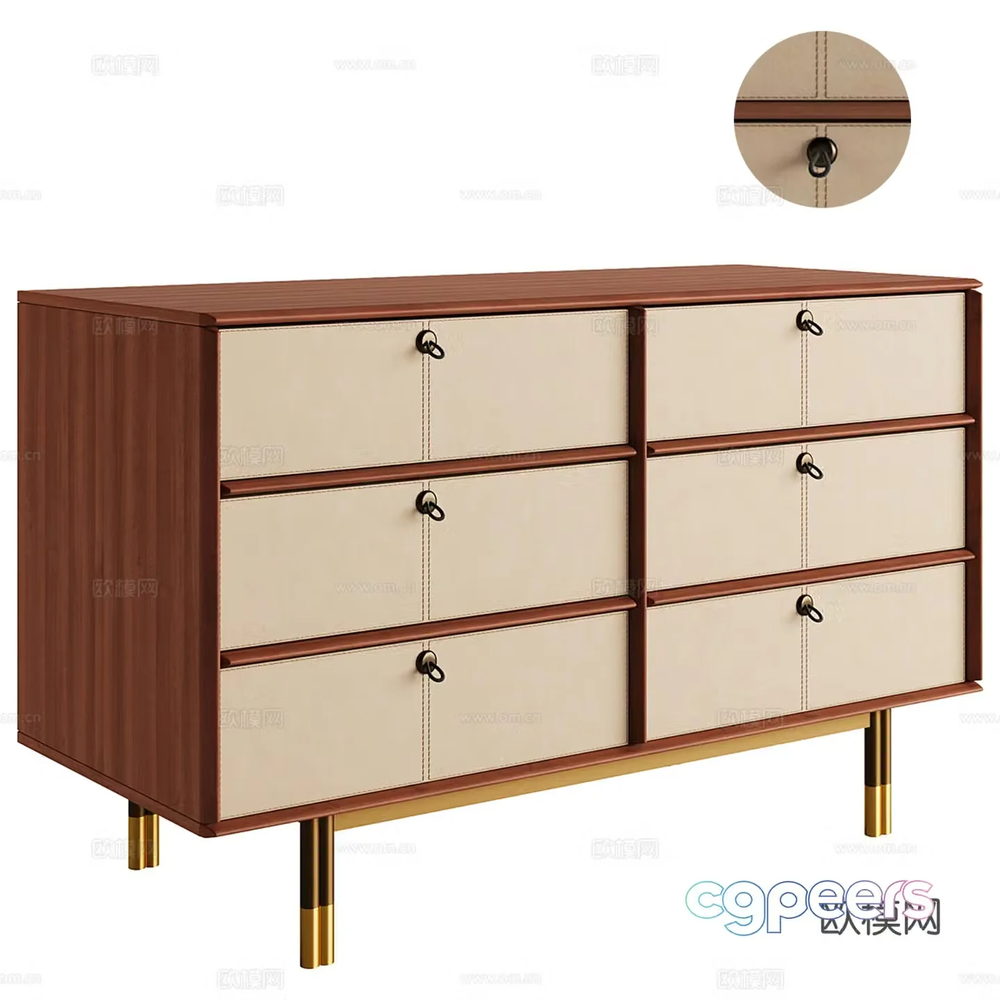 Medieval style chest of drawers 3D model