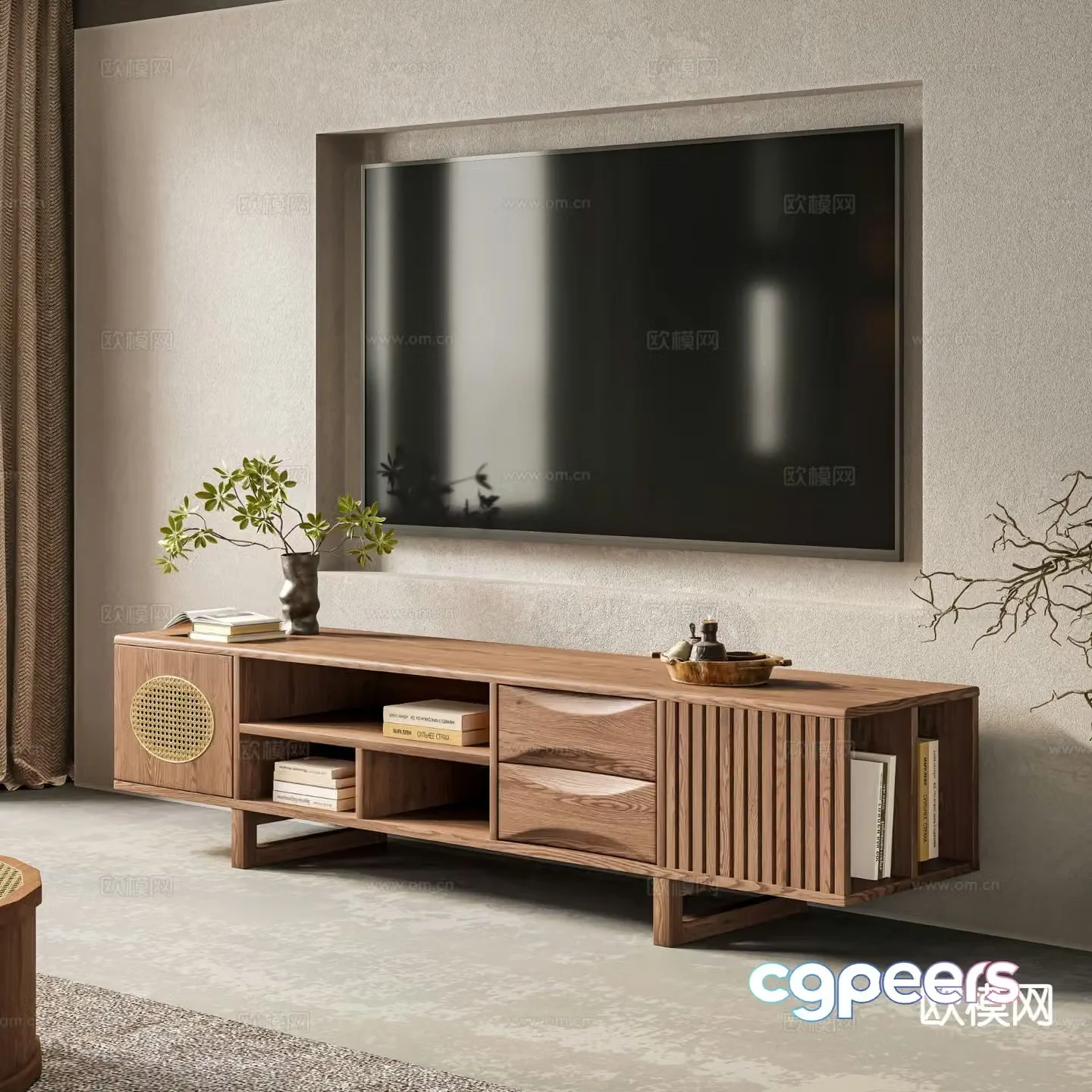 Wabi-sabi TV cabinet 3d model