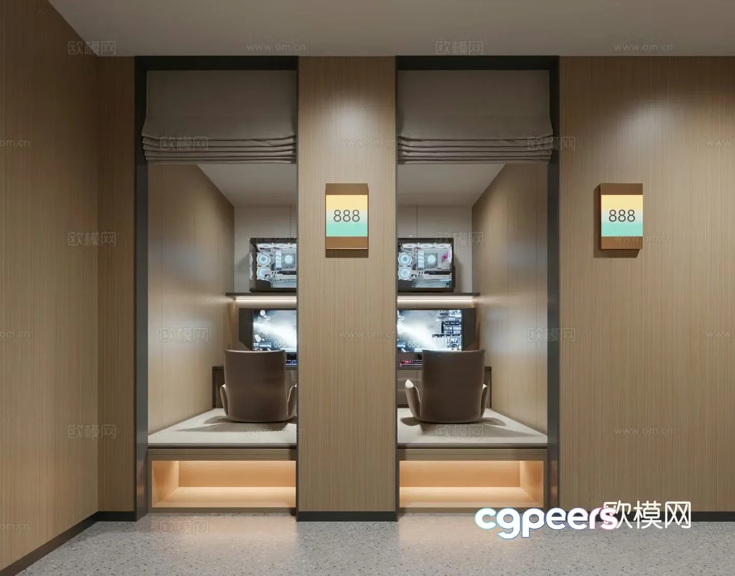 E-sports hotel single tatami private room 3D model
