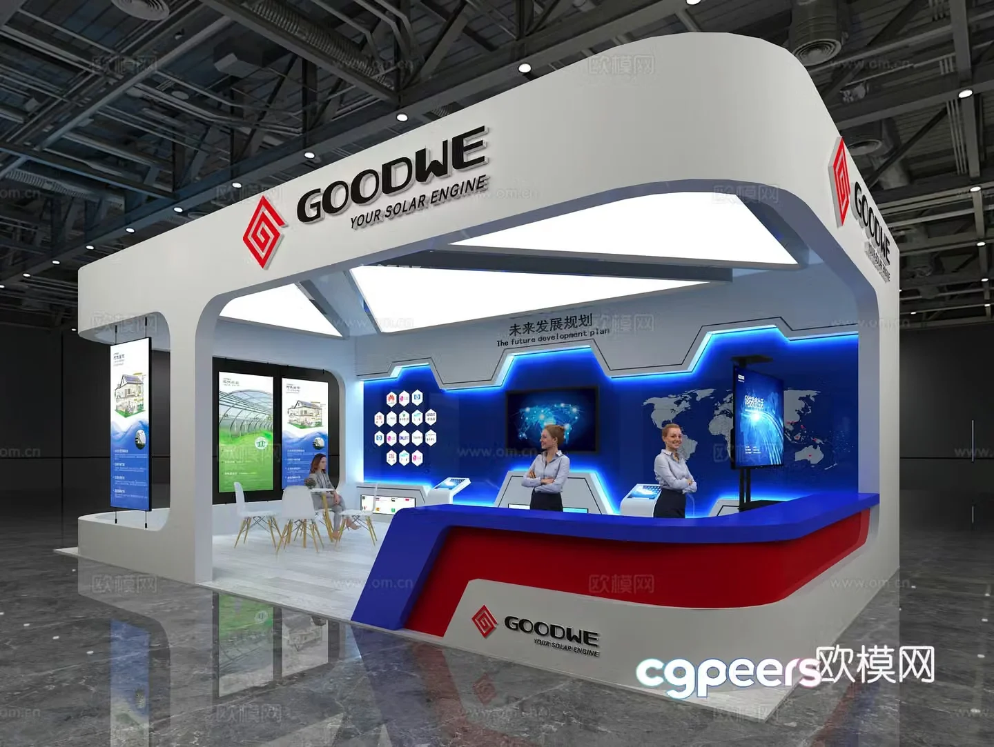 Modern tech exhibition 3d model