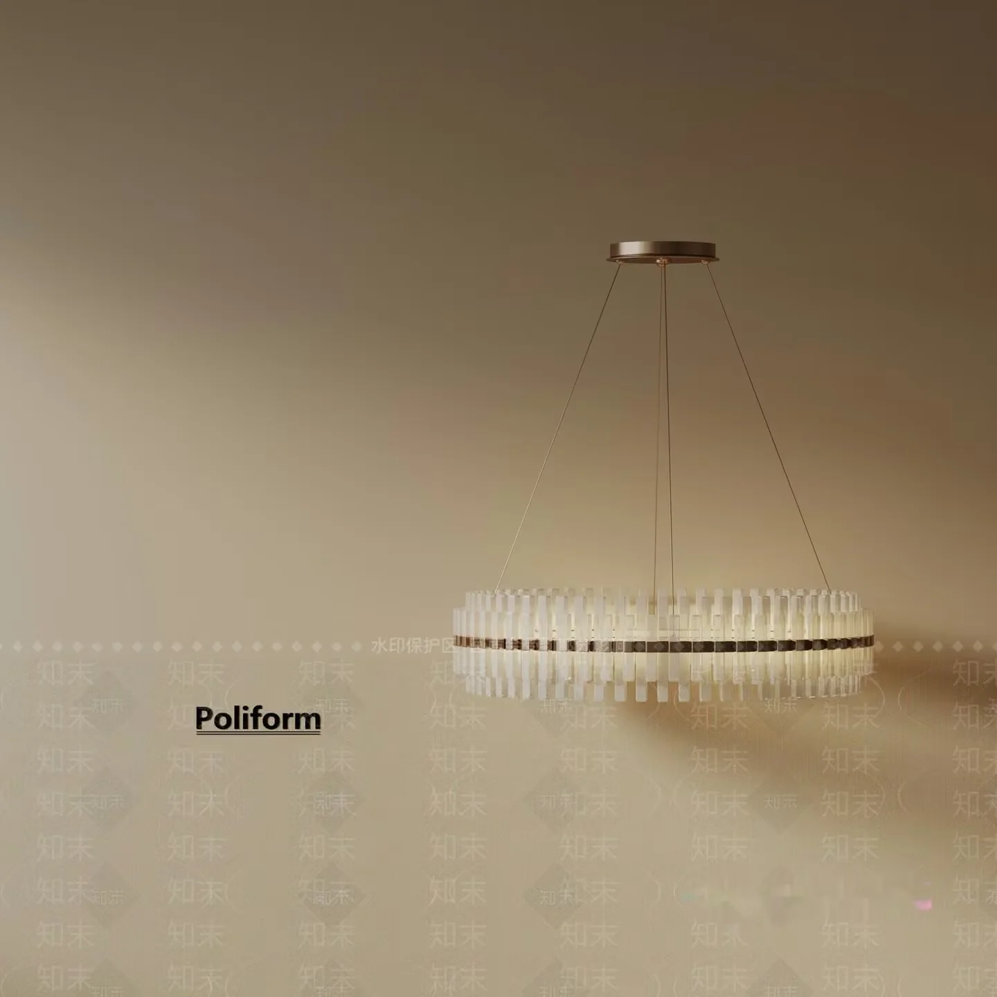 Gold Light Fixture 3D Model – 15079 – VRAY Render
