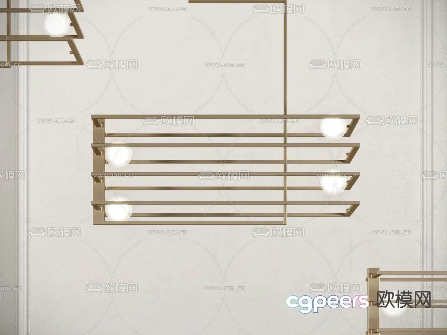 Light luxury chandelier decorative lamp 3d model