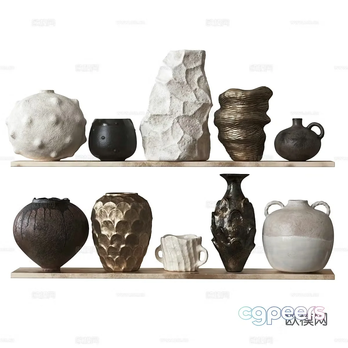 New Chinese style Wasabi pot pot vase 3D model