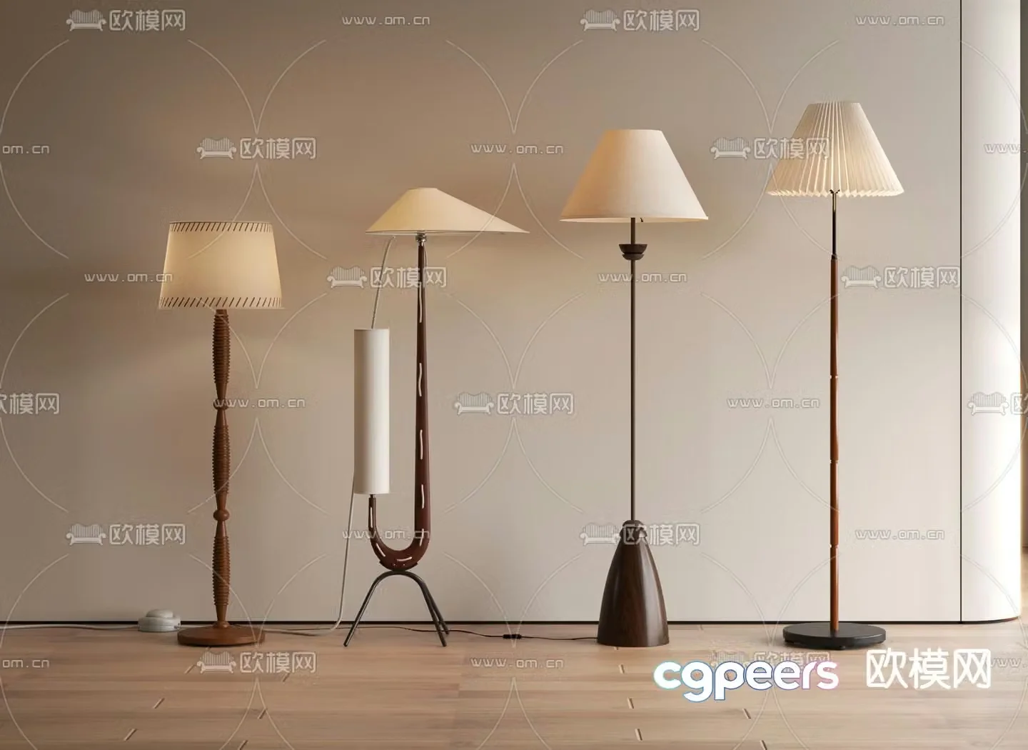Medieval style floor lamp metal floor lamp 3d model