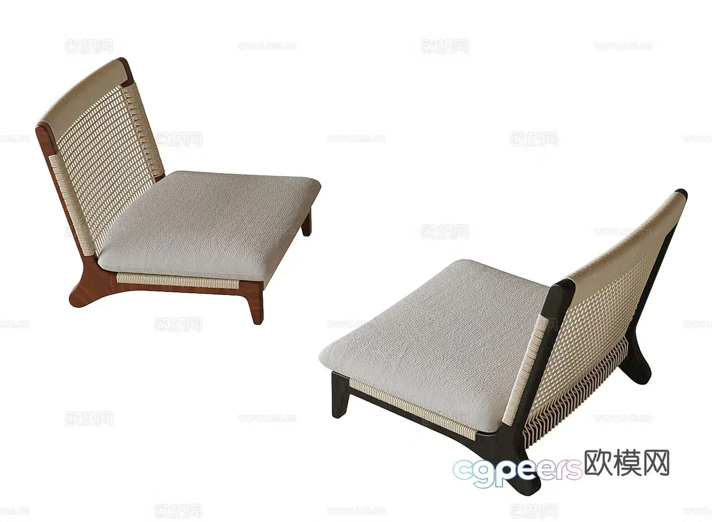 Modern casual chair single chair tea chair 3d model