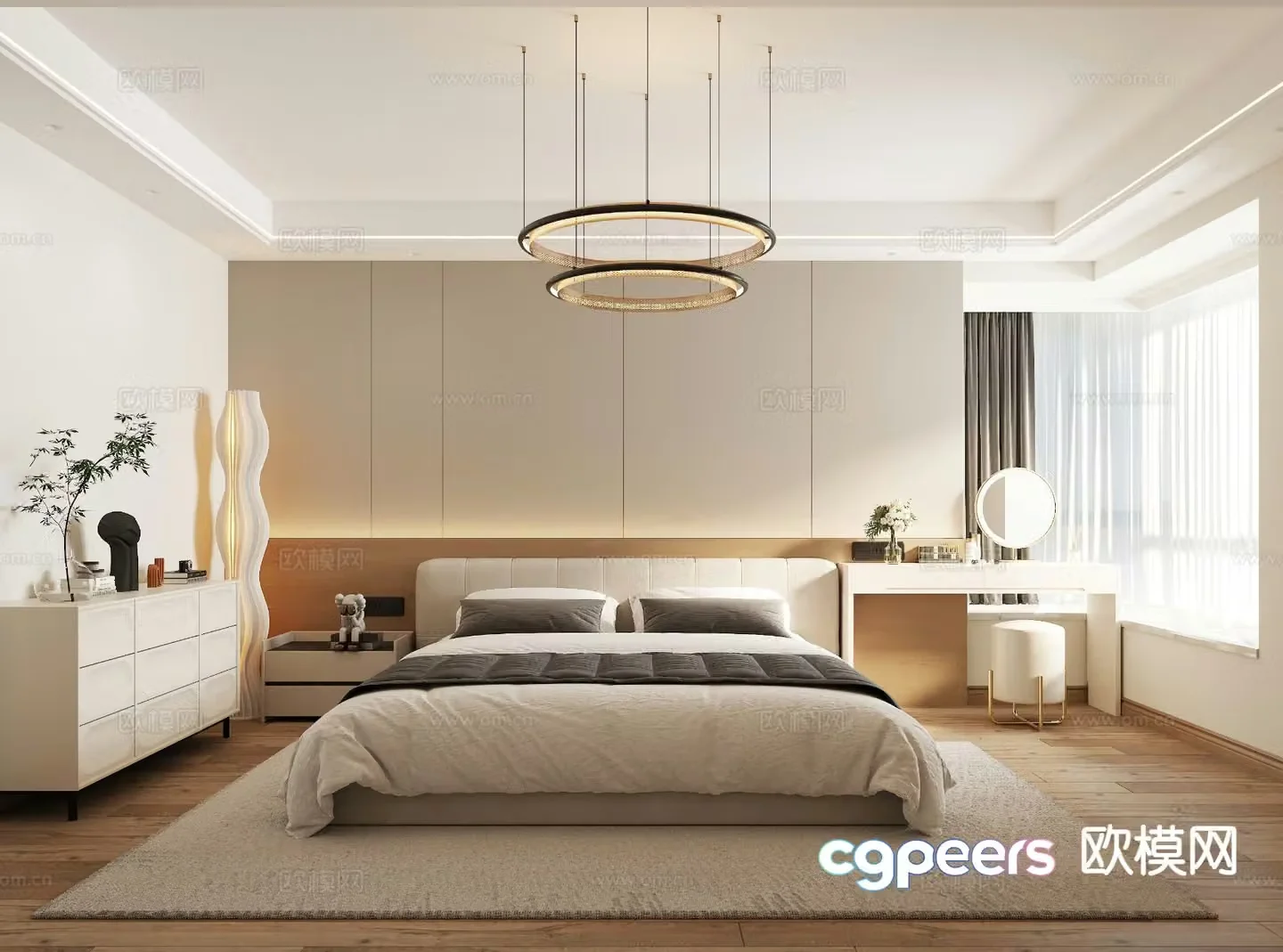 Modern bedroom master bedroom 3d model
