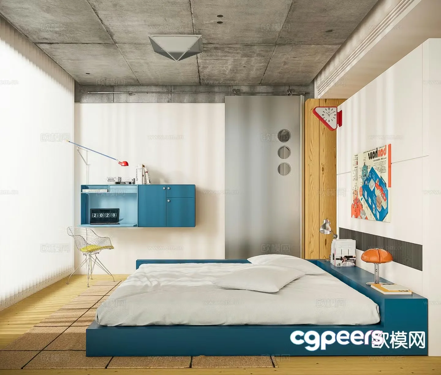 Bauhaus bedroom master bedroom 3d model
