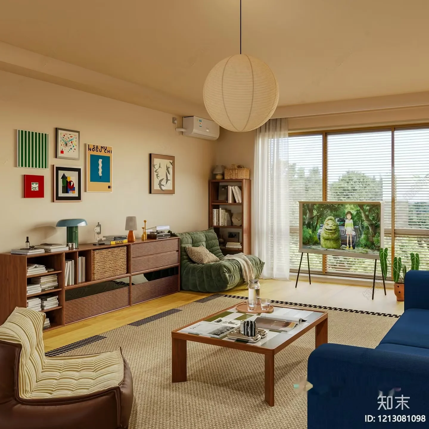 Modern Living Room 3D Model – 9534 – VRAY Render