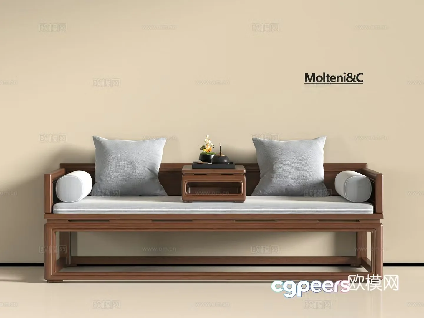 New Chinese Arhat Bed 3D Model