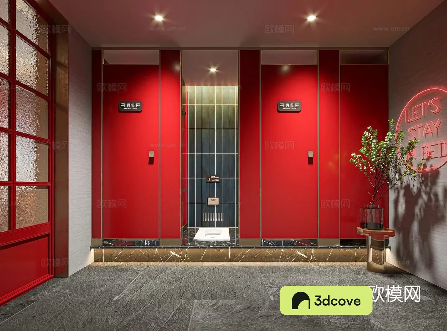 Modern public bathroom Shopping mall bathroom Restaurant bathroom Squatting school bathroom