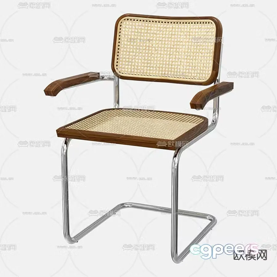 rattan chair dining chair 3d model