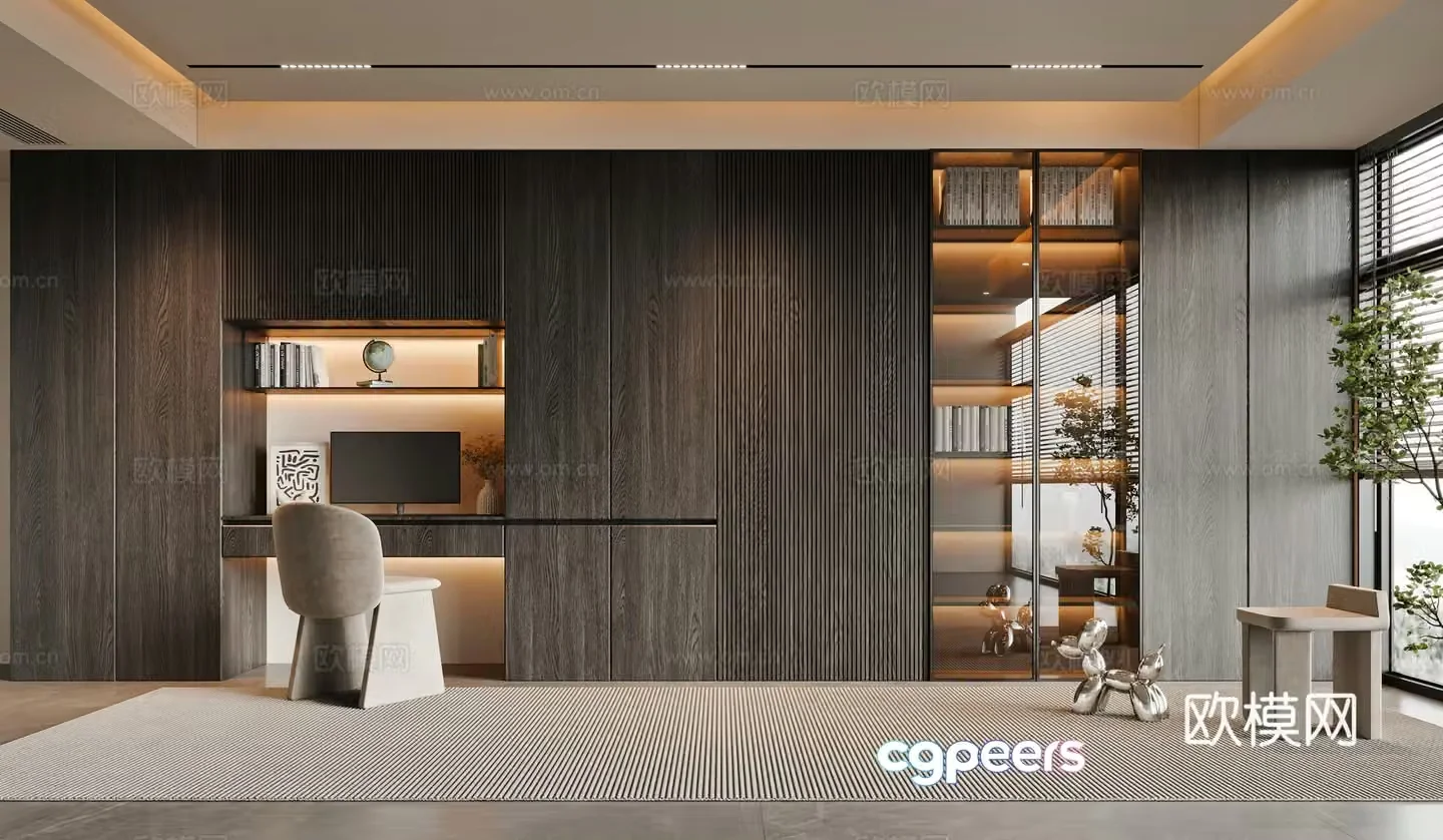 Modern study 3d model