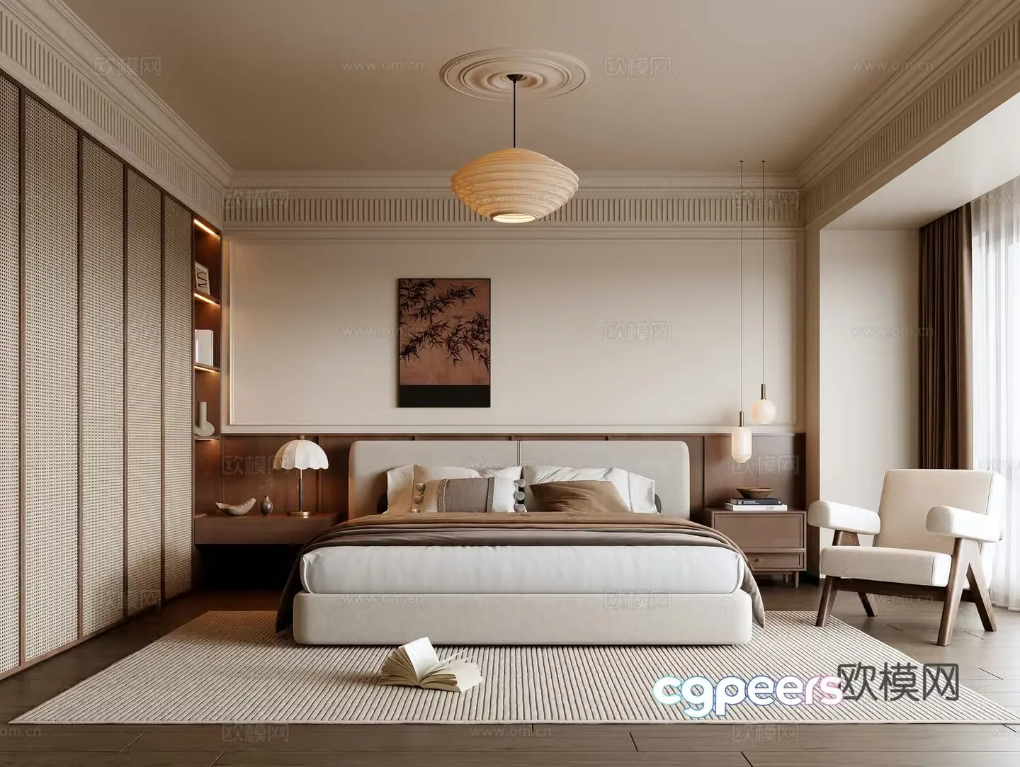 Medieval style bedroom master bedroom 3d model