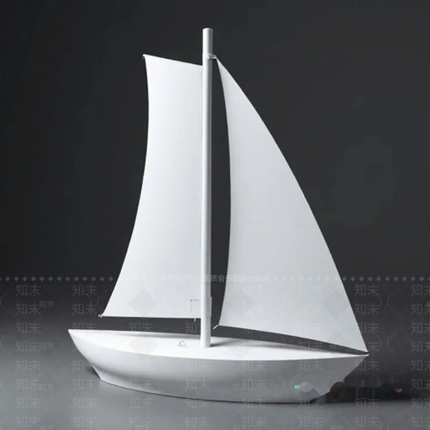 A White Sailboat Model 3D Model – 9856 – VRAY Render