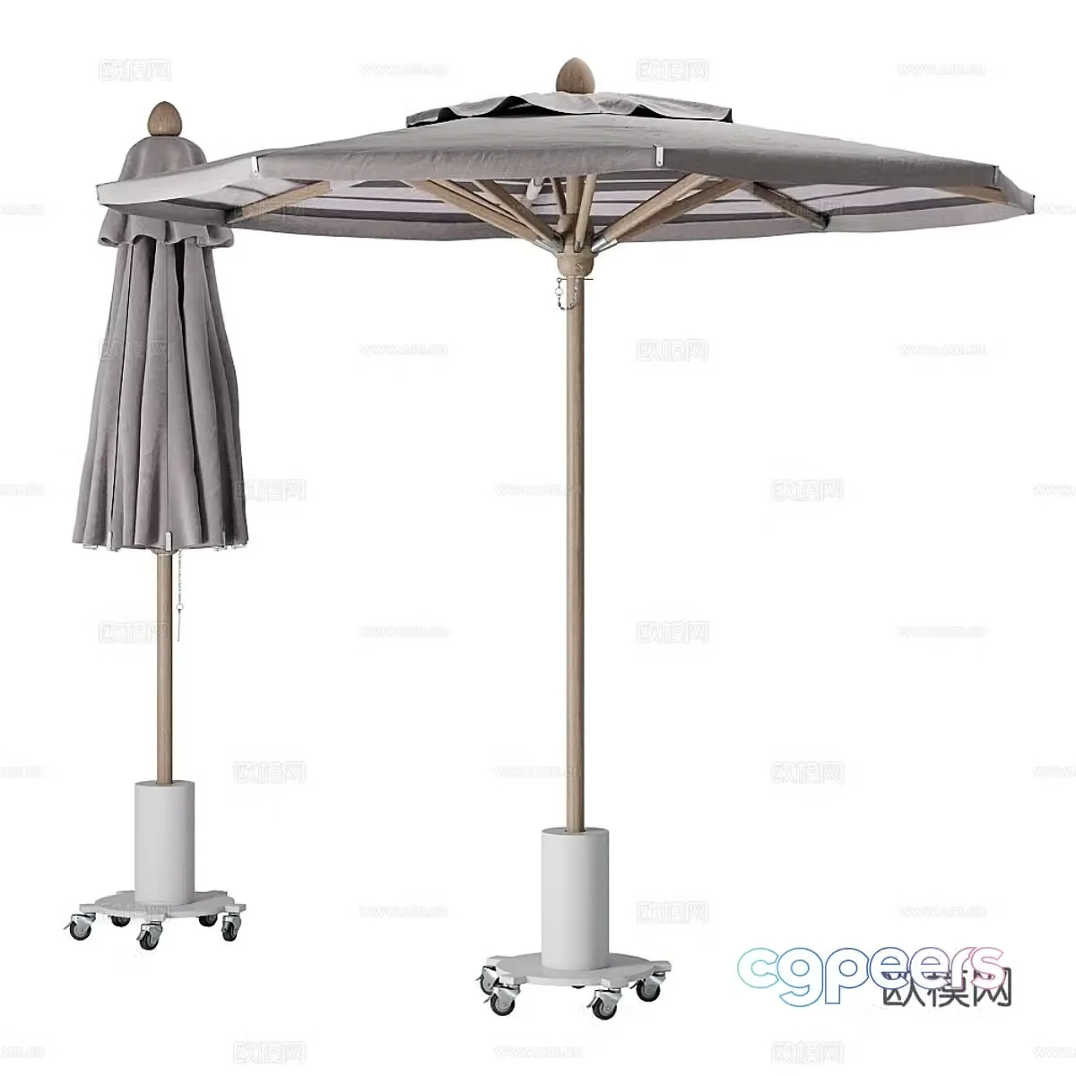 Modern Italian outdoor courtyard octagonal sun umbrella 3d model