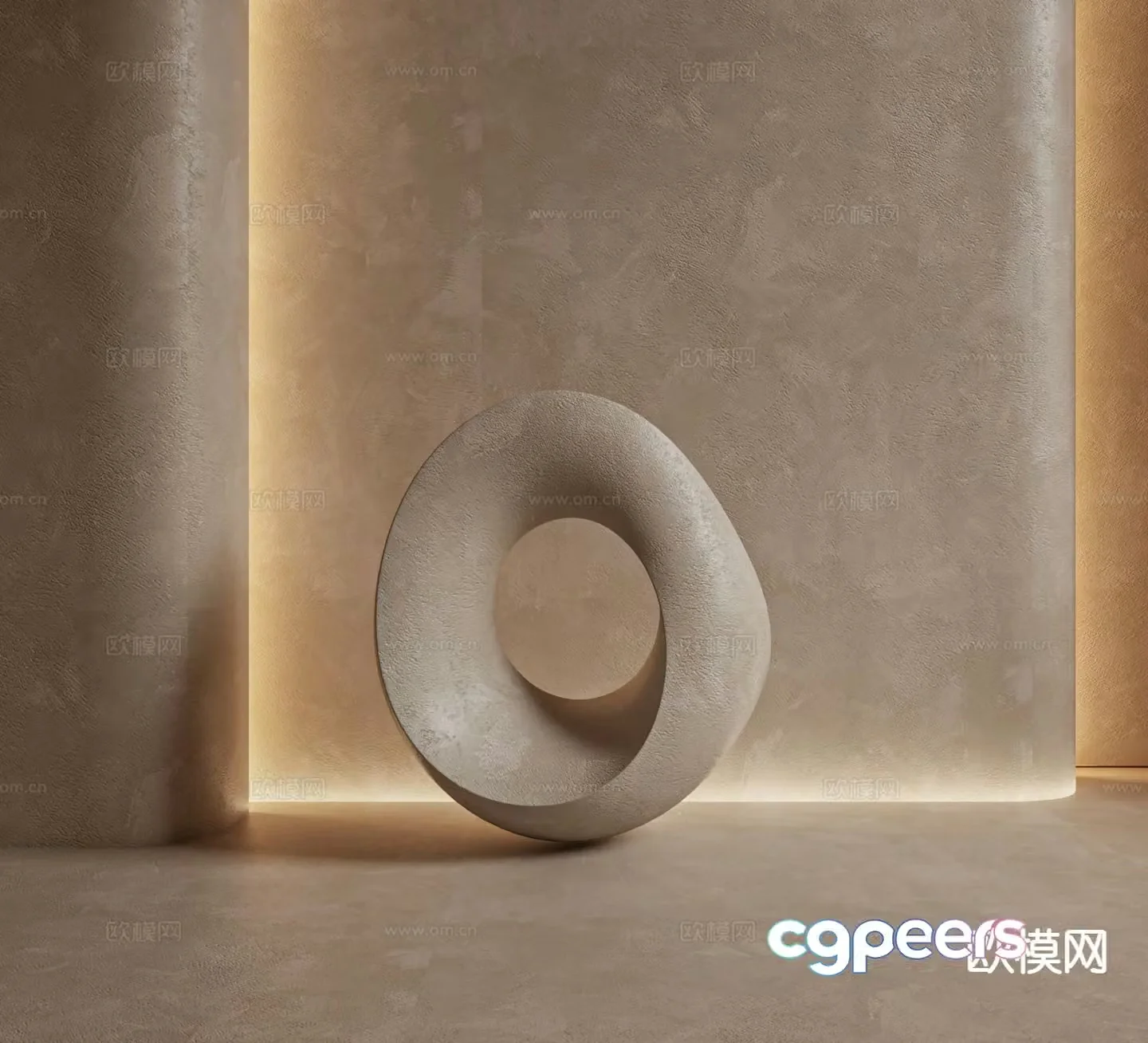 Beige Micro Cement Paint Art Paint 3D Model