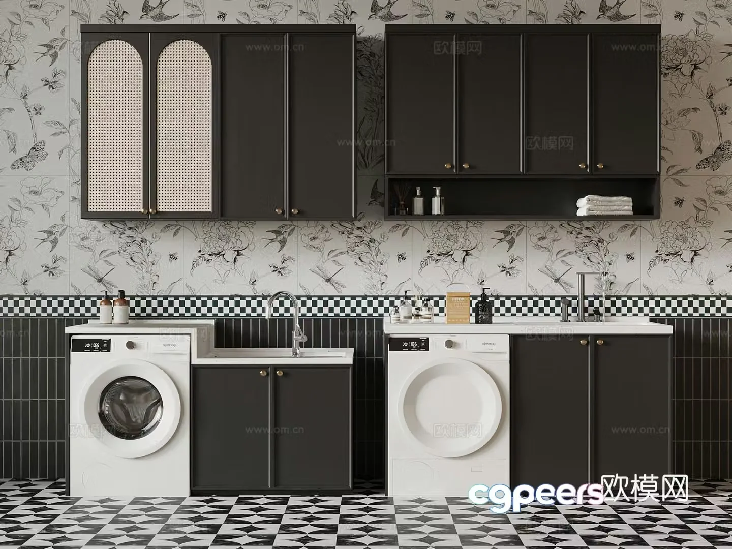 Washing cabinet French washing cabinet Bathroom cabinet 3D model