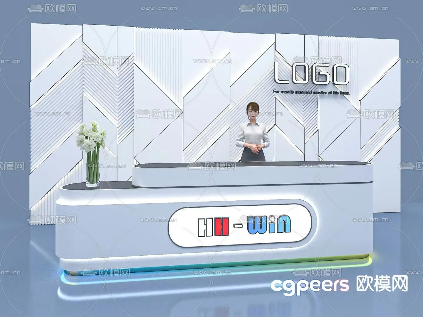 Front desk reception desk event front desk 3d model