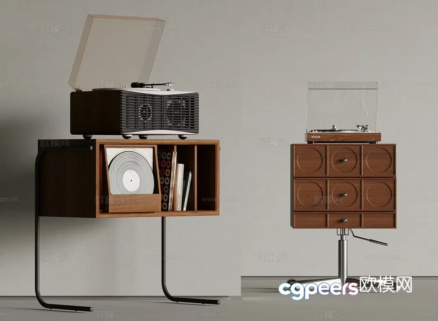 Modern decorative cabinet side cabinet gramophone ornament 3d model