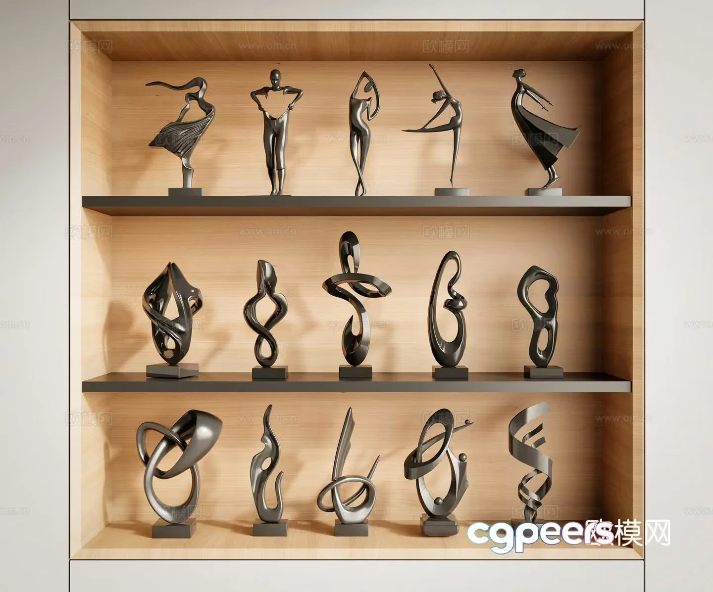 Italian light luxury sculpture ornaments stainless steel ornaments abstract sculpture ornaments 3D model