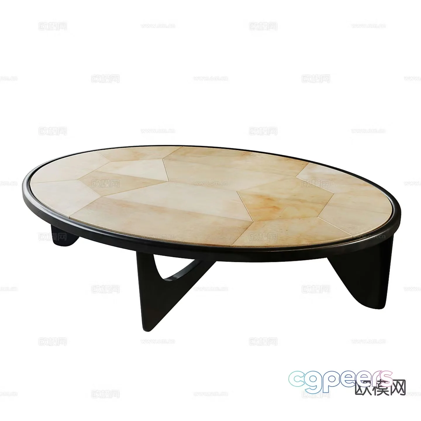 Alexander Lamont Modern Oval Coffee Table 3D Model