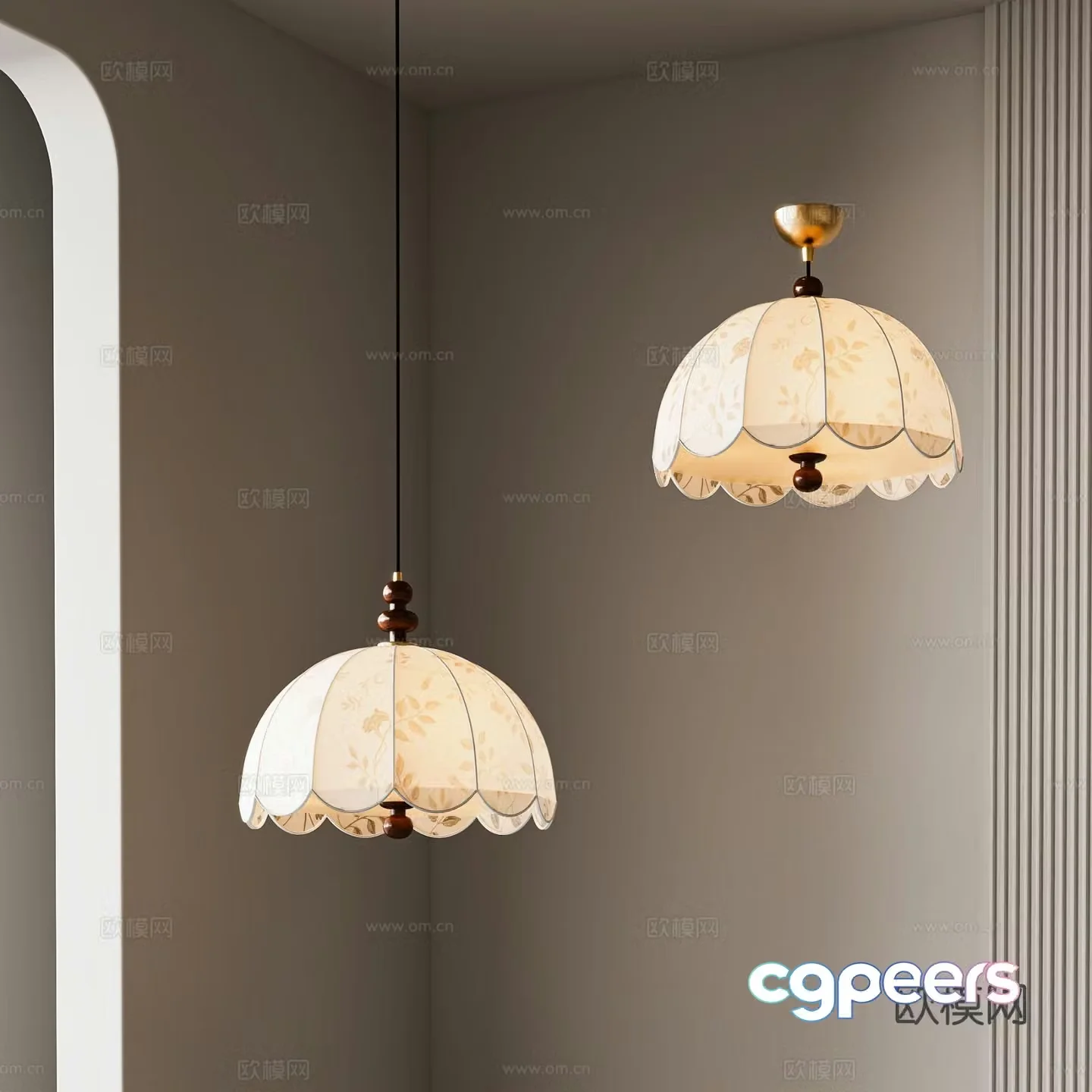 Medieval style chandelier petal chandelier 3d model