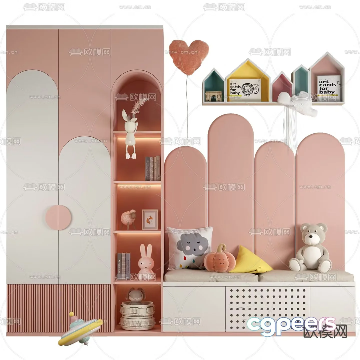 Modern children’s wardrobe decorative cabinet 3d model