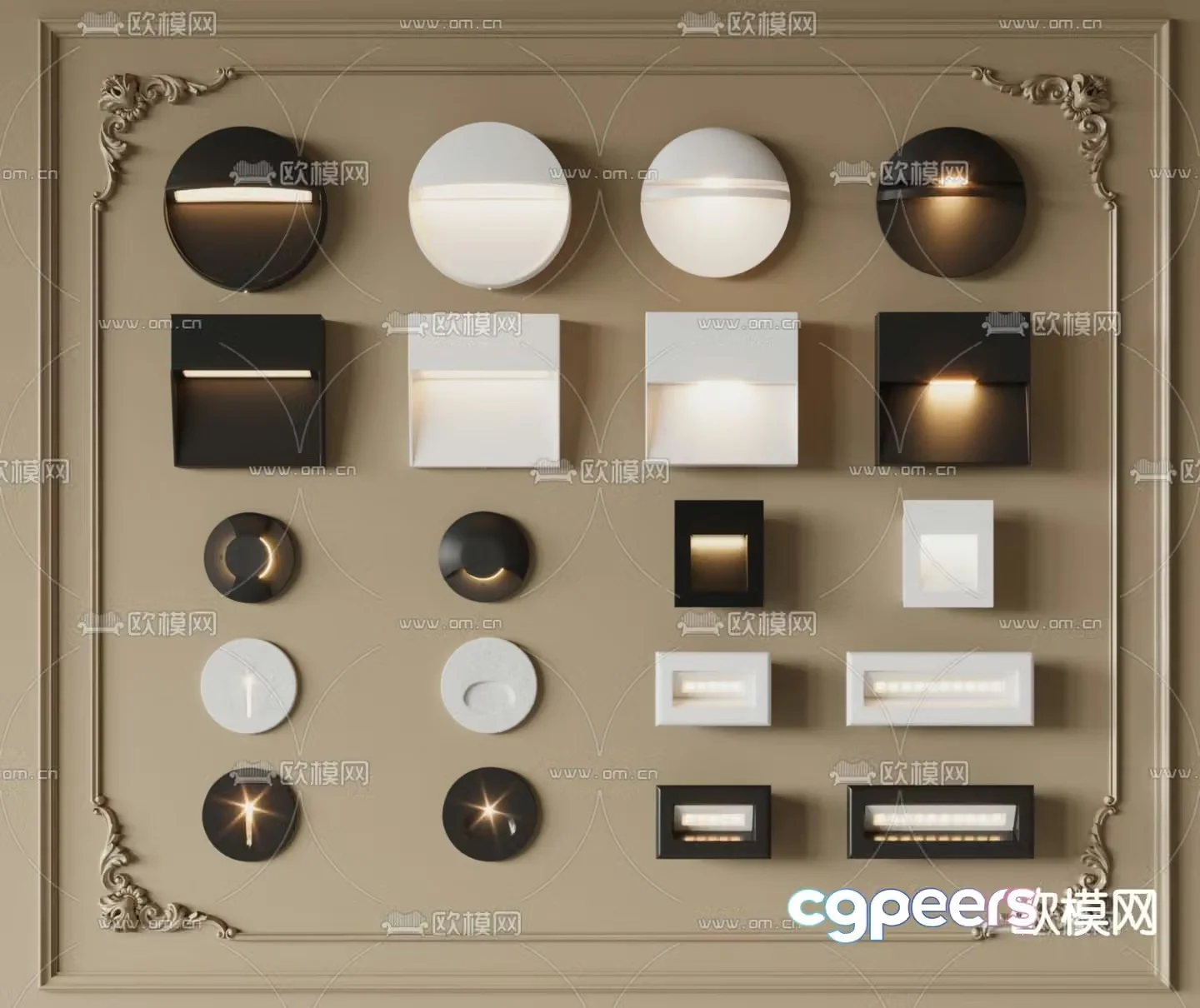 Modern wall lamp stair lamp sensor lamp 3d model