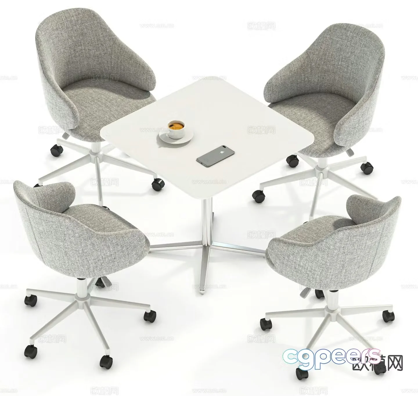 Modern negotiation table and chair casual table and chair 3D model