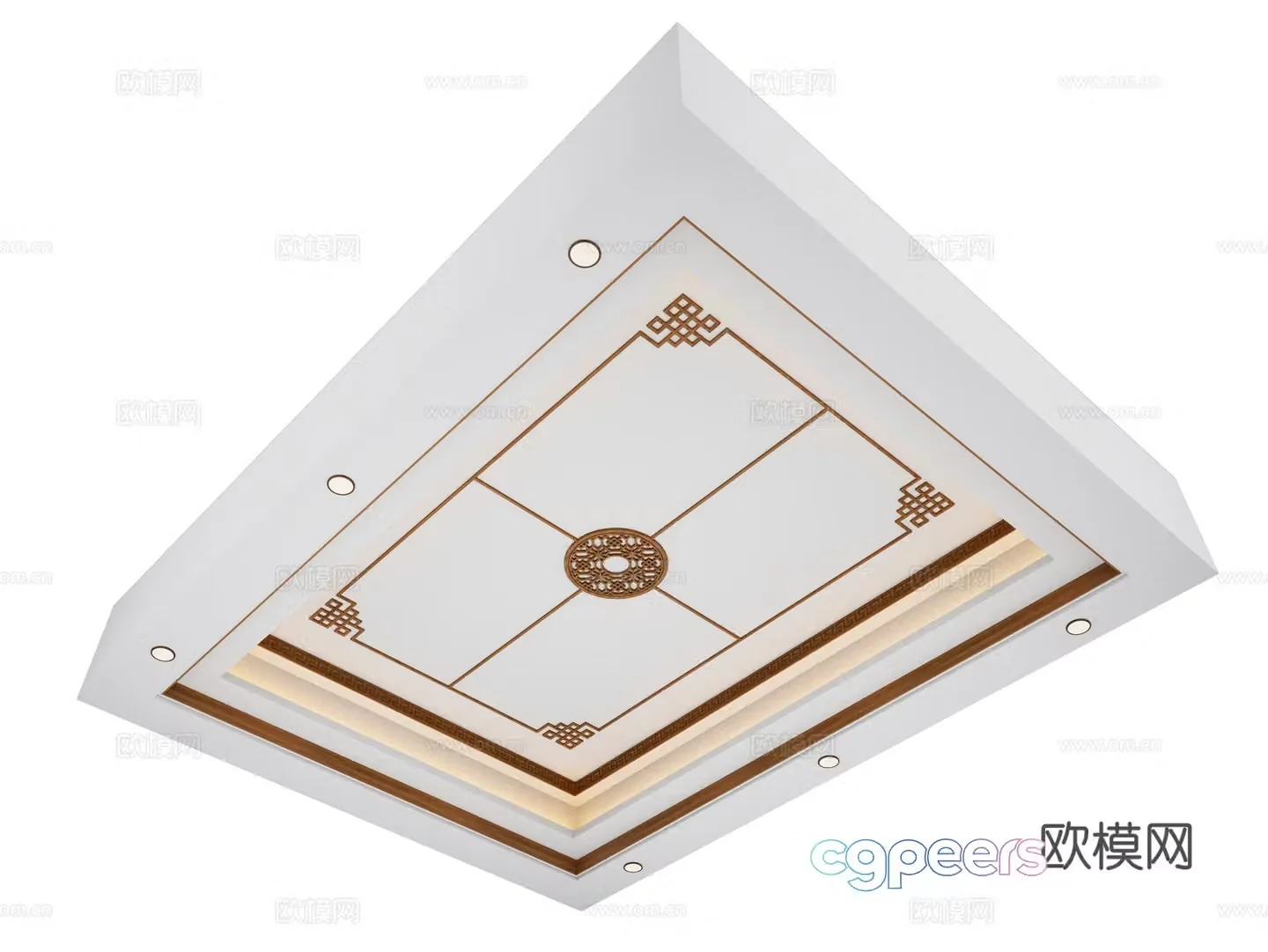 New Chinese style ceiling New Chinese style ceiling Drysanthem board ceiling Chinese style corner flower ceiling Medium 3D model