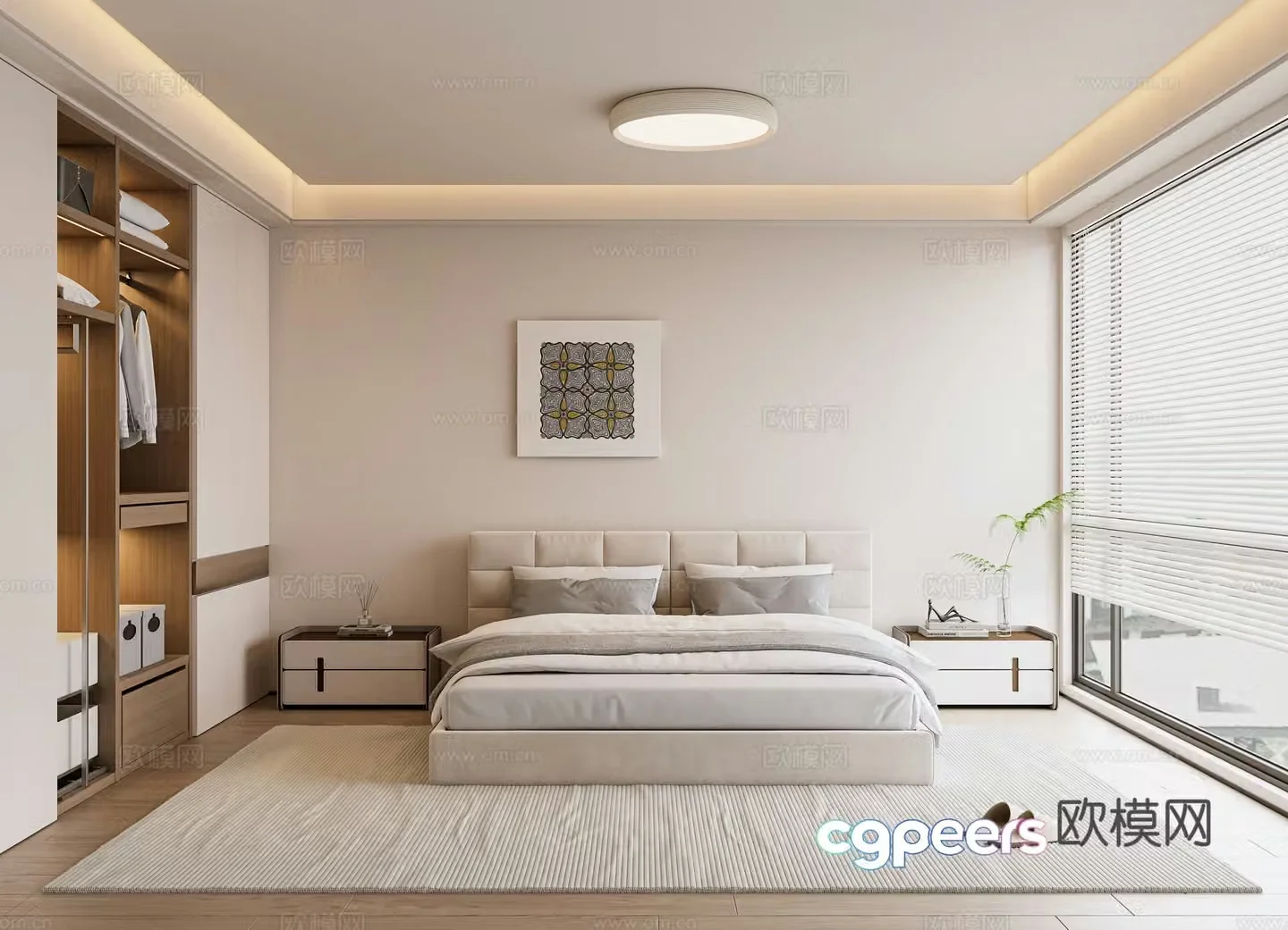 Cream style bedroom master bedroom 3d model