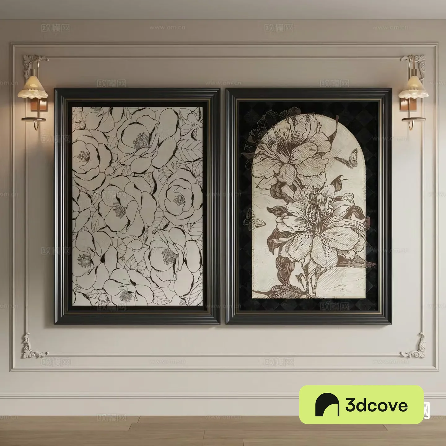 French hanging paintings combination paintings decorative paintings